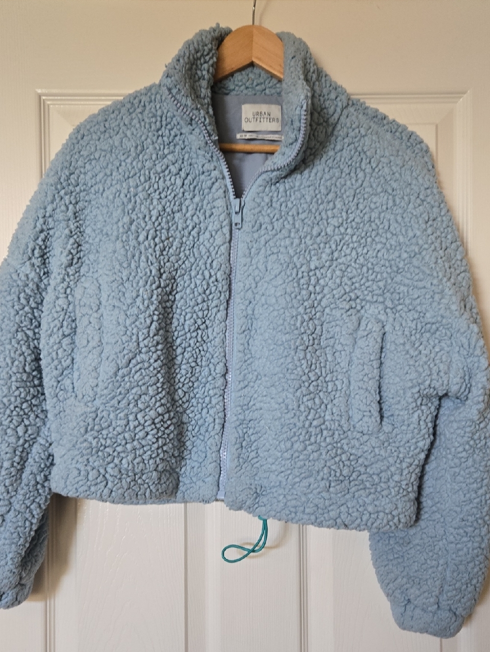 Urban Outfitters XS Pastel Blue Sherpa Zip-Up Jacket